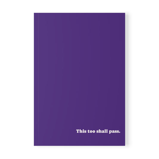 Notebook, Softcover, This too Shall Pass, A5 (Purple)