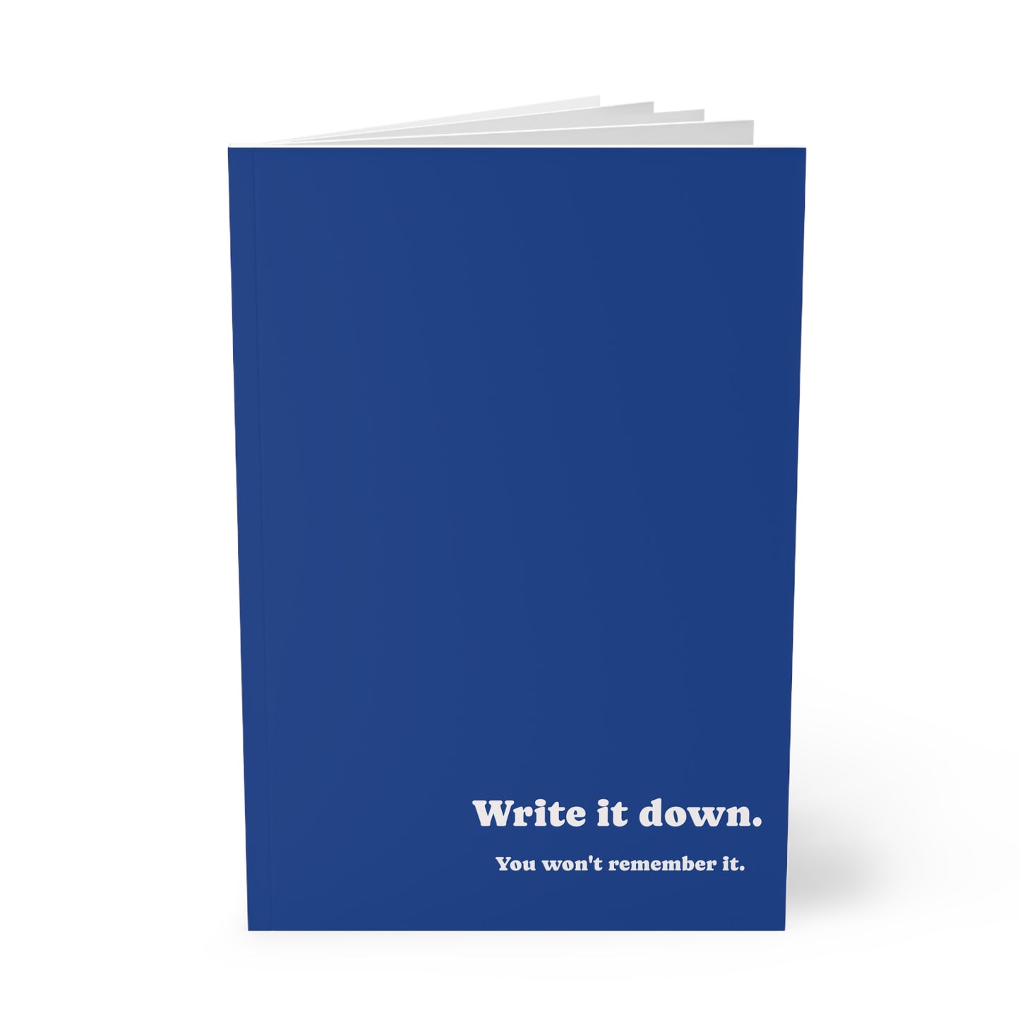 Notebook, Softcover, Write it Down, A5 (Dark Blue)