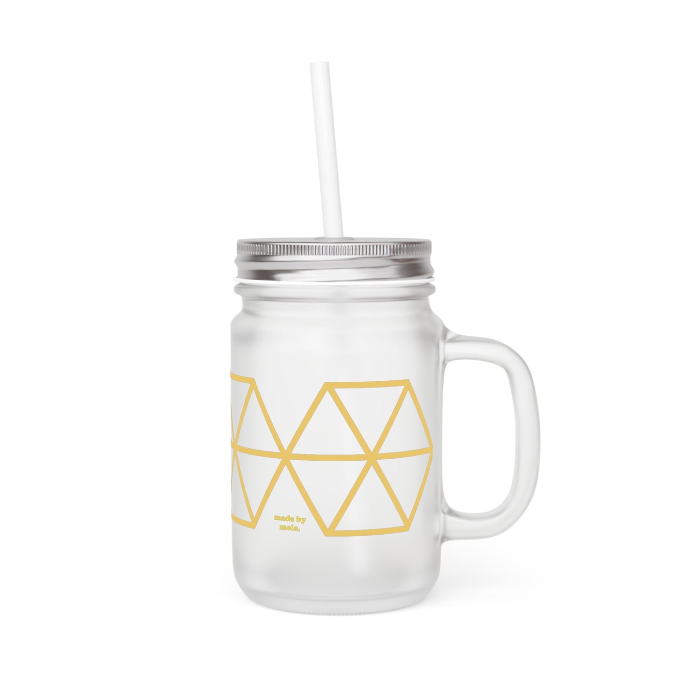 Mason Jar, Graphic Hexagon, Yellow