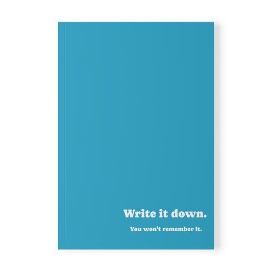 Notebook, Softcover, Write it Down, A5 (Turquoise)