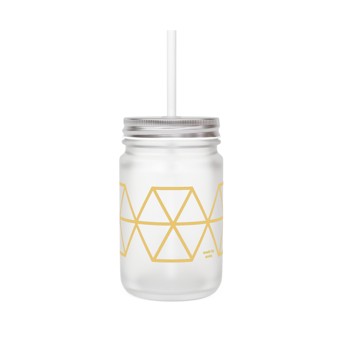 Mason Jar, Graphic Hexagon, Yellow