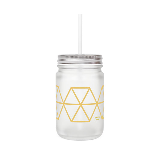 Mason Jar, Graphic Hexagon, Yellow